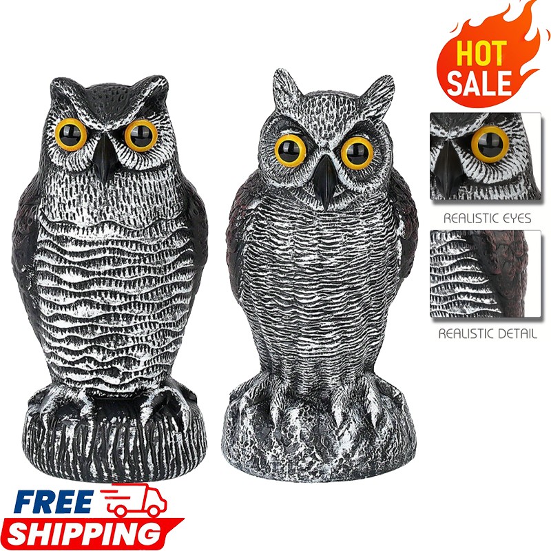 1-2PCS Owl Decoy Statue Protect Garden Yard Scare Birds Away Pigeon Repellent US - Picture 14 of 14