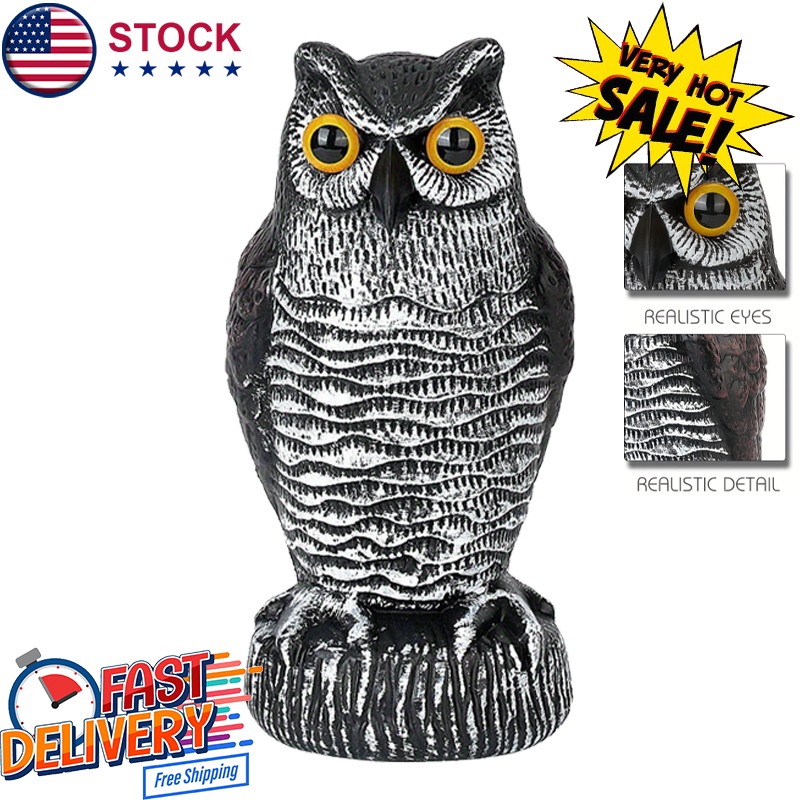 1-2PCS Owl Decoy Statue Protect Garden Yard Scare Birds Away Pigeon Repellent US - Picture 12 of 14