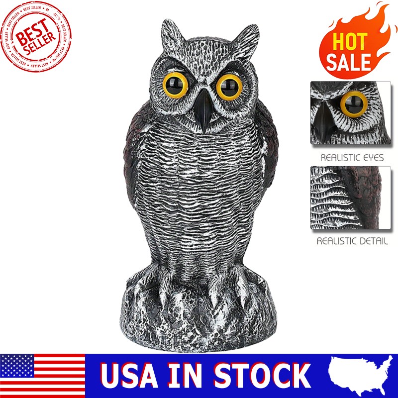 1-2PCS Owl Decoy Statue Protect Garden Yard Scare Birds Away Pigeon Repellent US - Picture 13 of 14