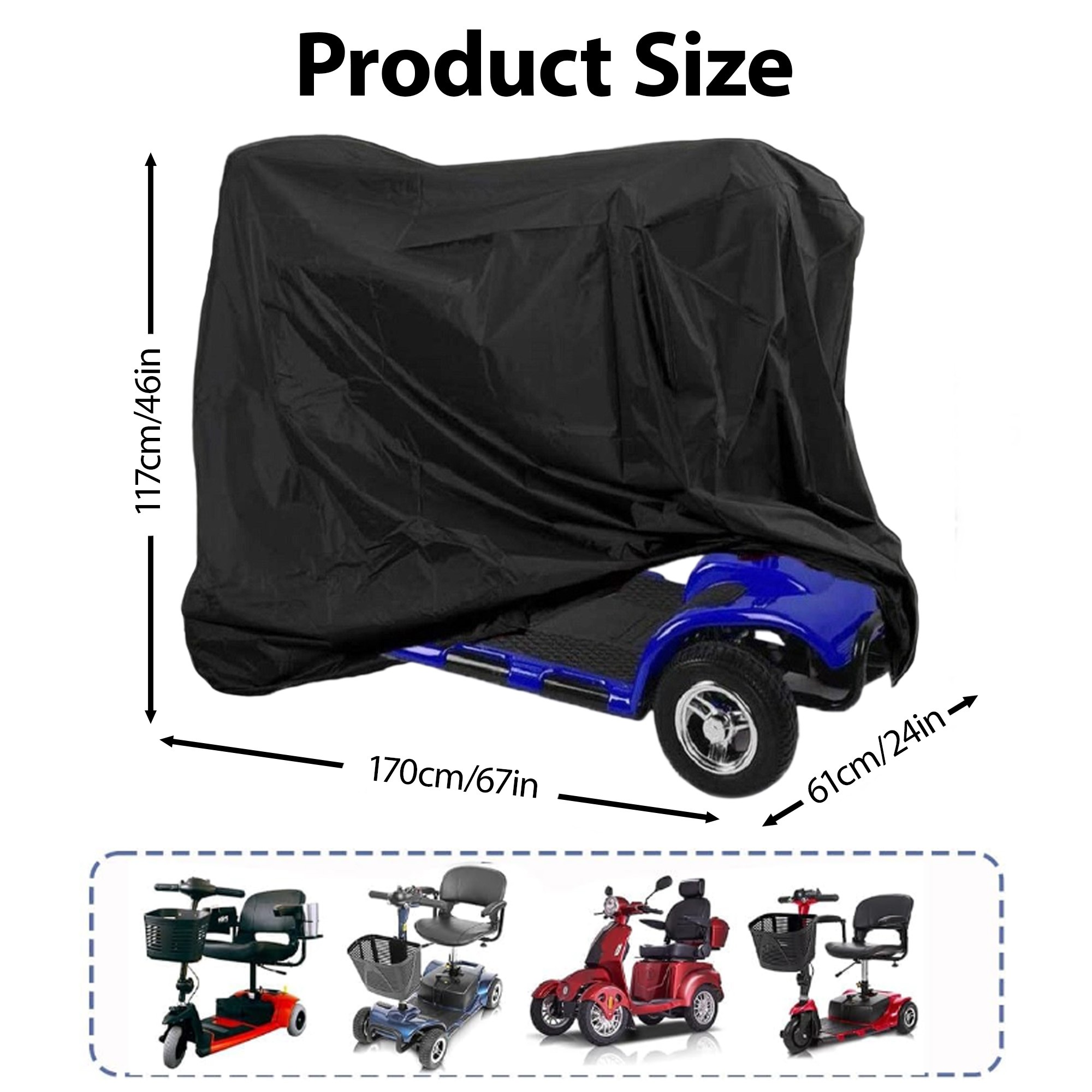 Heavy Duty Mobility Storage Scooter Waterproof Cover Lightweight Rain Protector