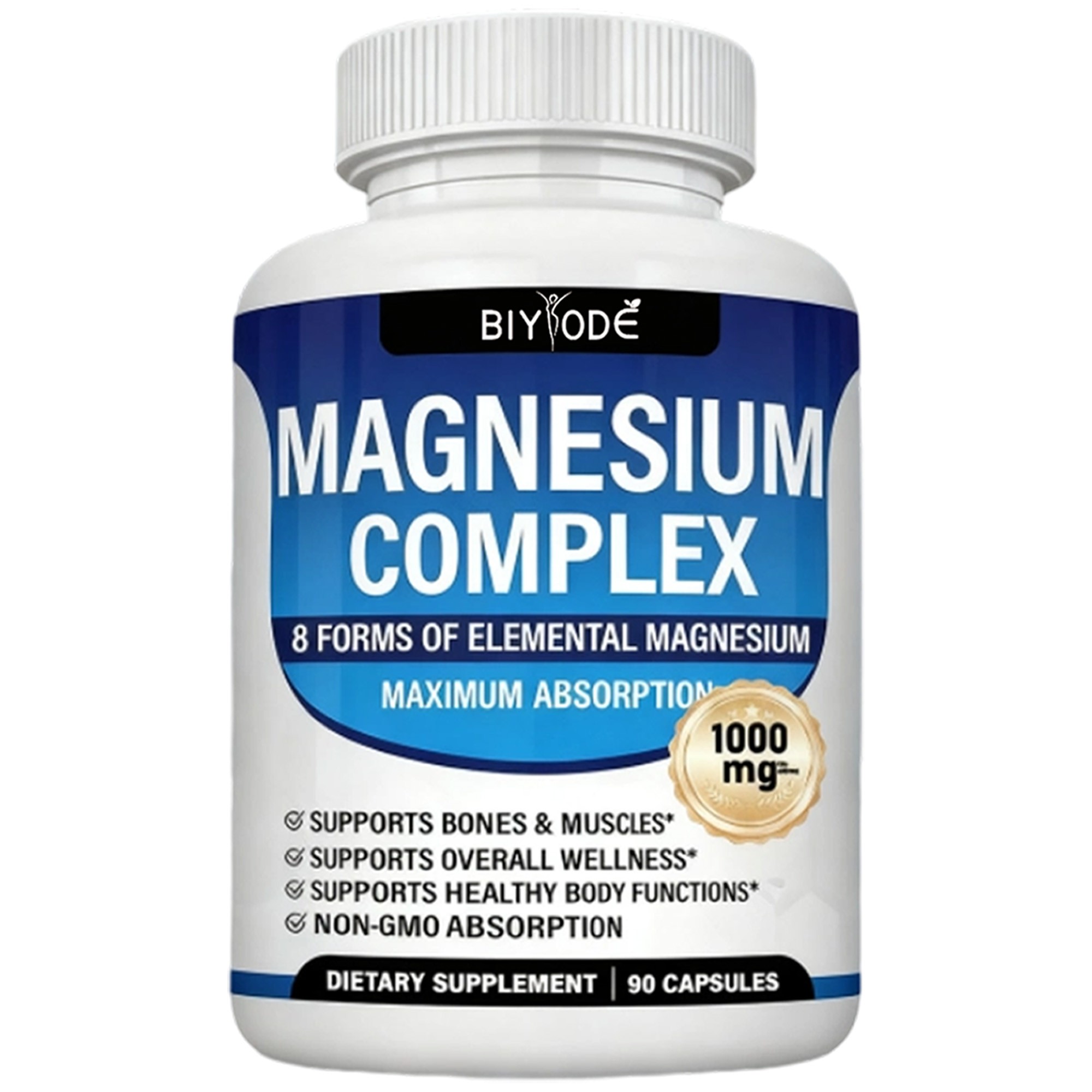 1-3Pack BIYODE Nutrition Magnesium Complex 1000mg Supports 8 Elemental Magnesium