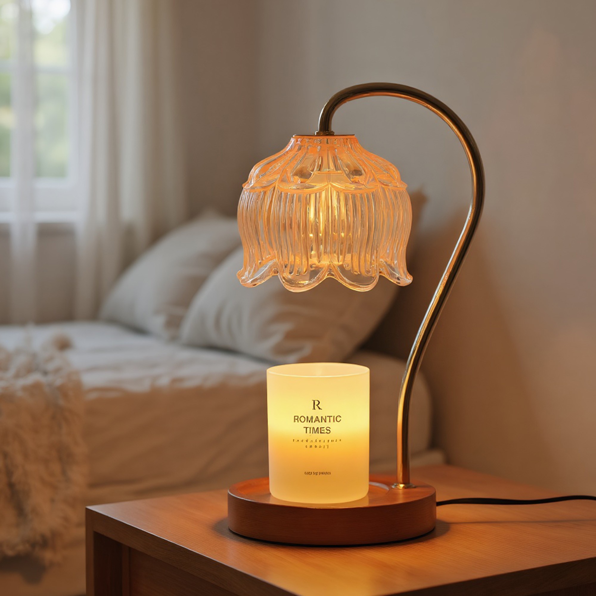 Candle Warmer Lamp, Adjustable Glass Lamp Candle Warmer with