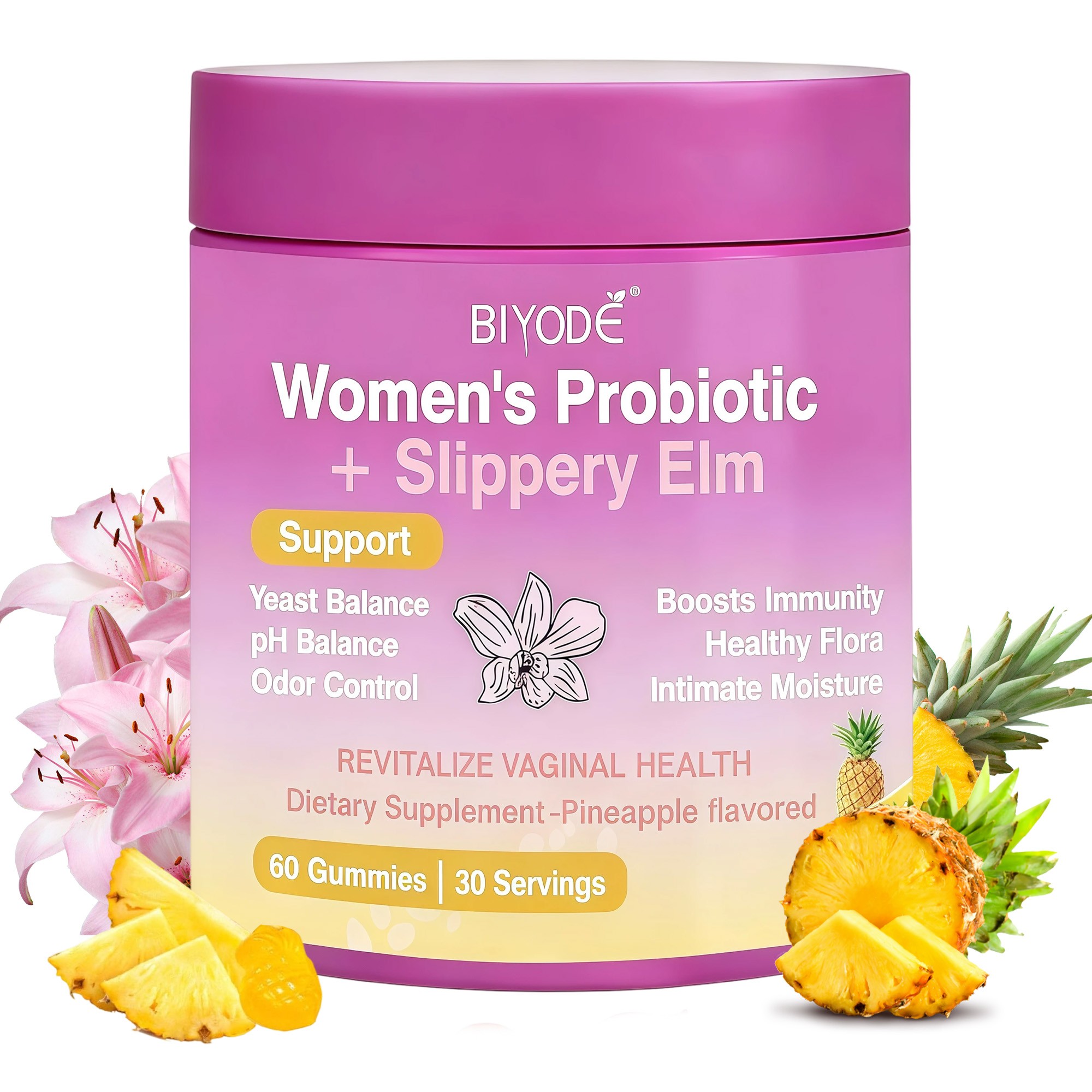 1-3PC Women Prebiotic Probiotic for Intimate Balance,pH Odor Support, 60 Gummies