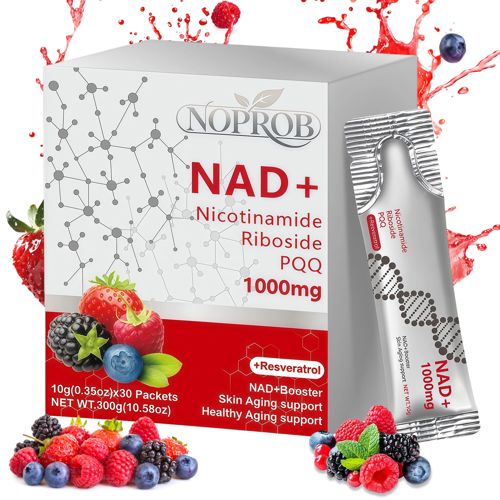 NAD+1000mg Liquid -NR & Resveratrol for Cellular Energy Support, Men / Women