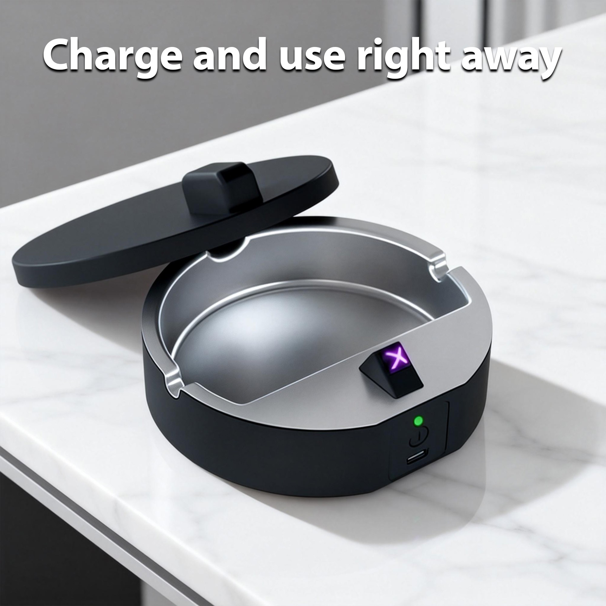 Multifunctional Cigarette Ashtray Aluminum Alloy Odor Free Easy Clean Portable
