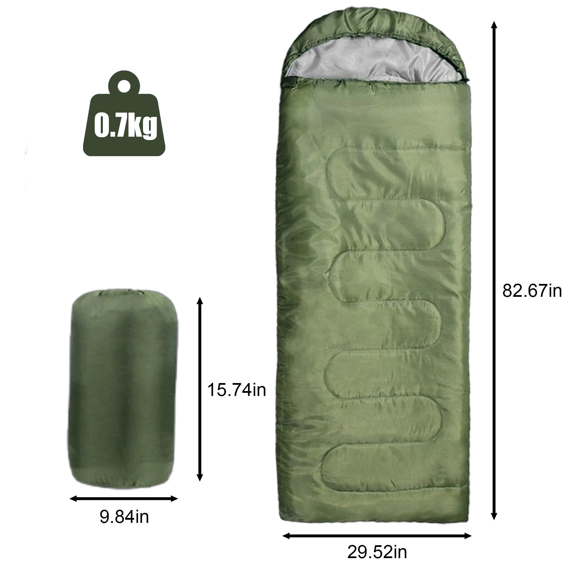 4 Season Single Sleeping Bag - Premium Waterproof Camping Hiking Envelope Bags