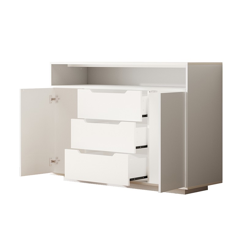 Meuble multifonction avec 3 tiroirs et portes