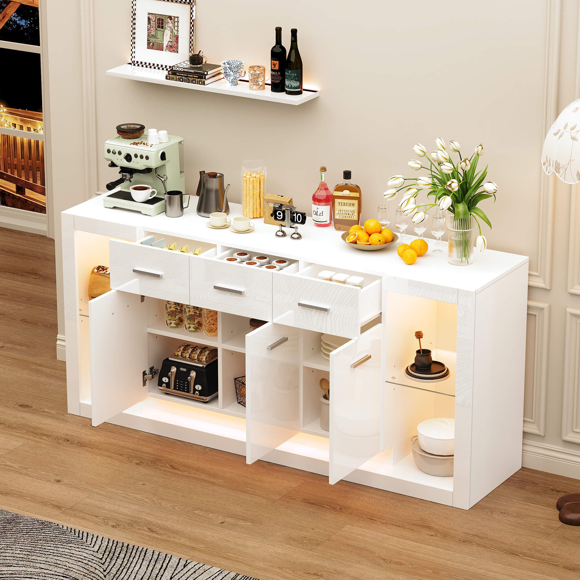 Espace semi-ouvert avec verre trempé