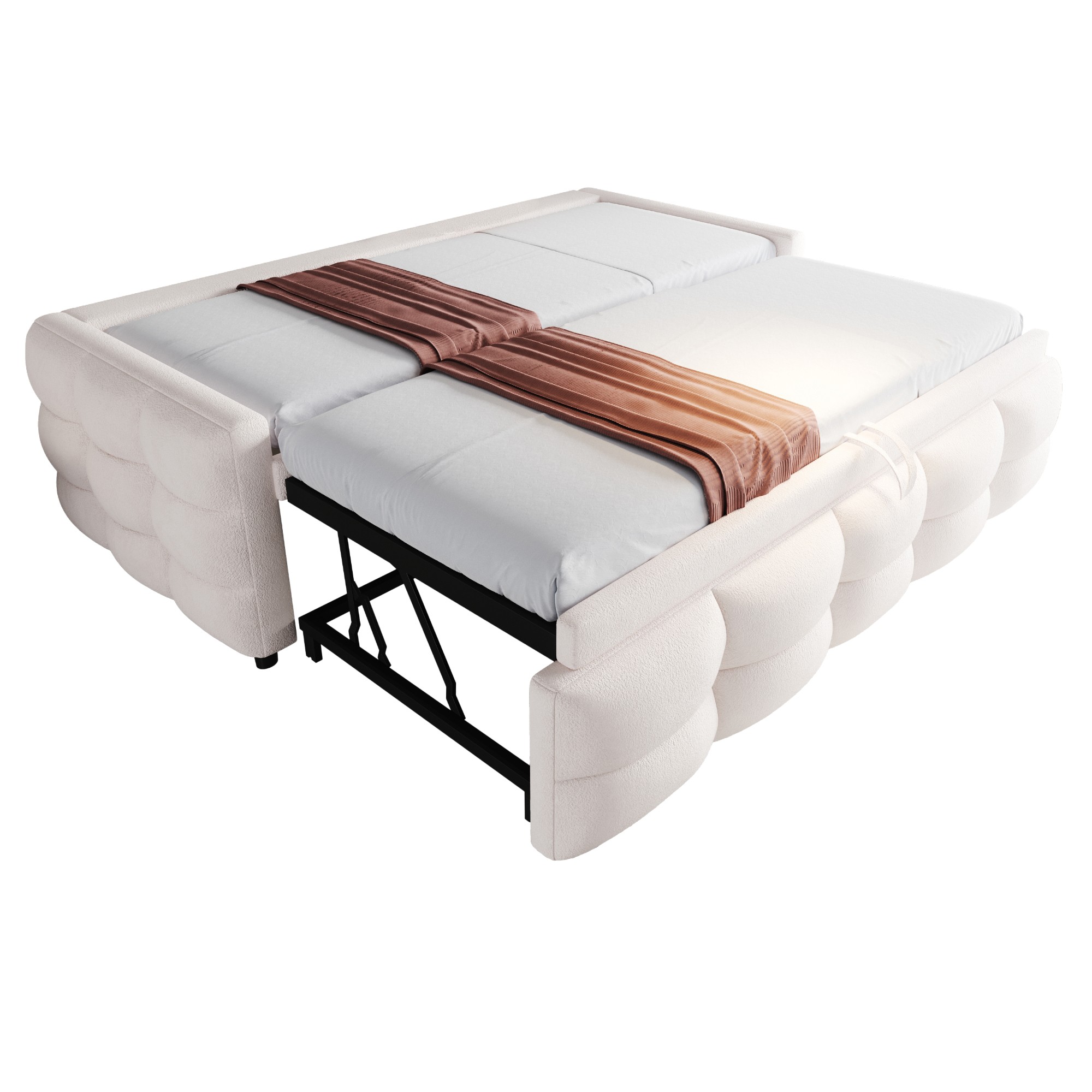 Lit banquette extensible 90/180x190 beige