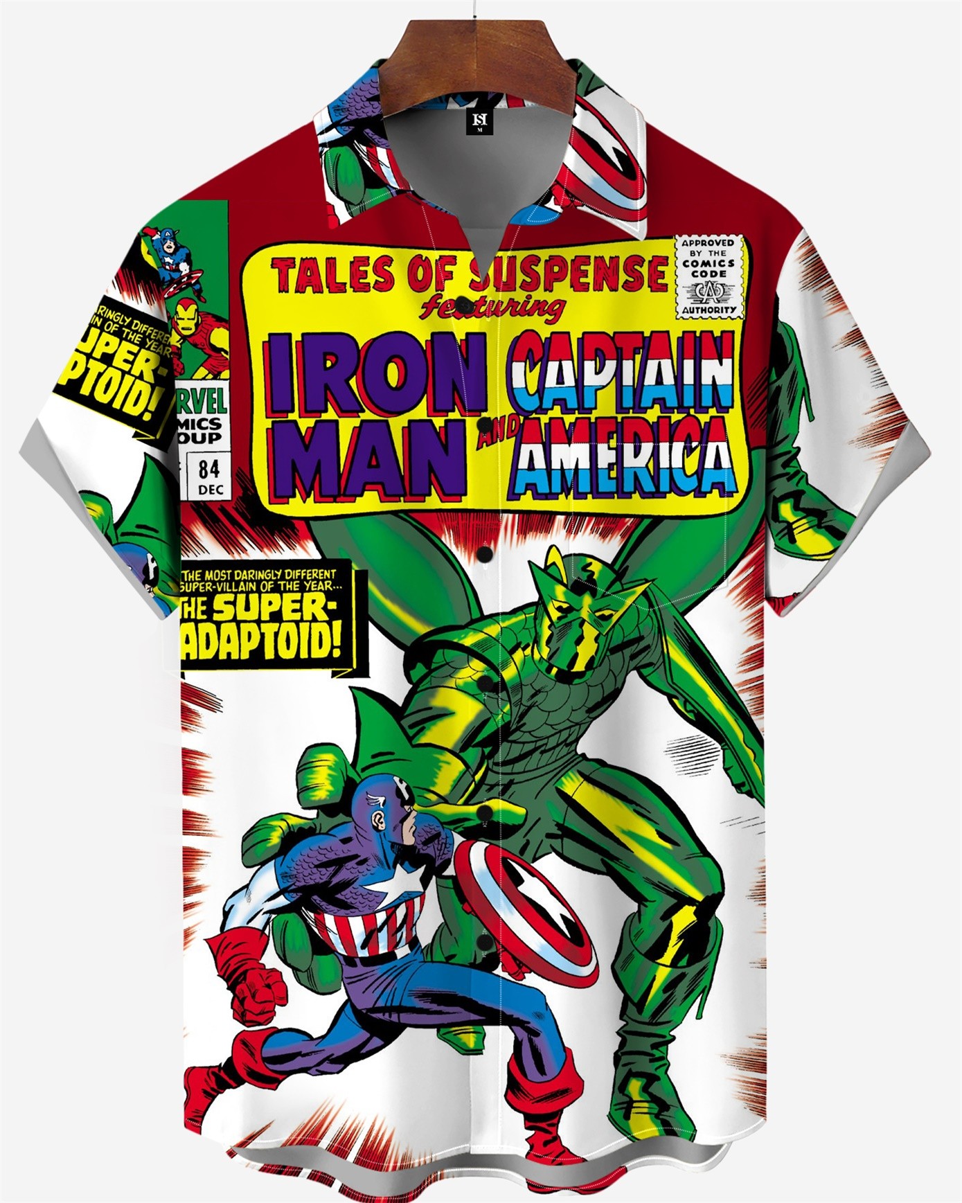 Men's Comic Printed Short Sleeved Shirt 3402