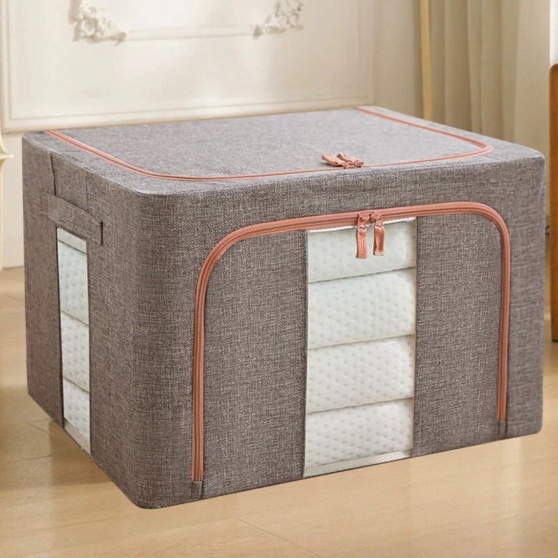100L Folding Organizer Clothes Box Fabric Thickening Closet Storage Box w/Handle