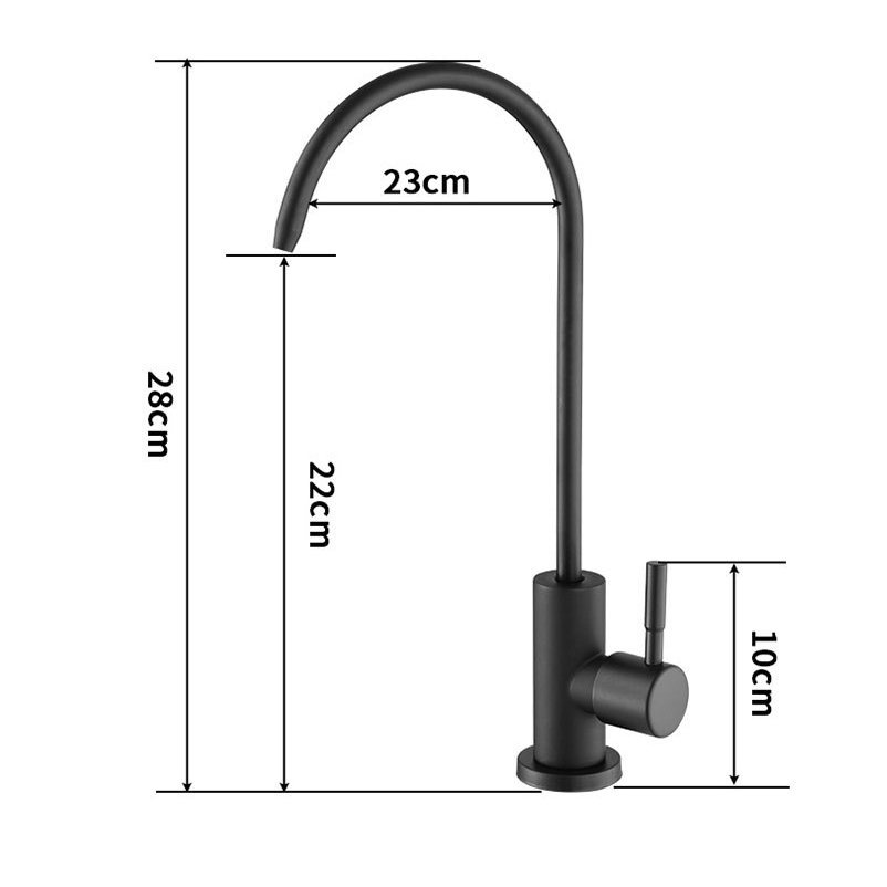 Grifo de cocina negro de acero inoxidable de primera calidad, rotación de 360°, grifo de agua potable fría, diseño suave sin salpicaduras: máxima higiene - details 4