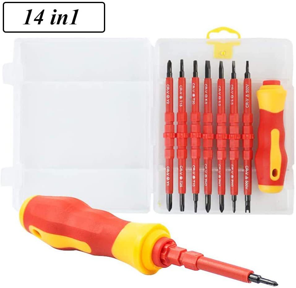Jeu De Tournevis électrique Isolé Multifonctionnel De 7 Pièces Kit D'outils De Réparation D'électricien En Alliage Interchangeable 14 En 1 11 Jeu De Tournevis électrique Isolé Multifonctionnel De 7 Pièces Kit D'outils De Réparation D'électricien En Alliage Interchangeable 14 En 1 -Makitch Magasin