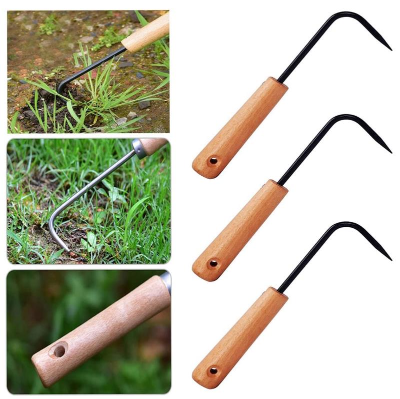 RAINBOW Jardinage Désherbage Crochet De Désherbage En Acier Inoxydable Crochet De Racine à Griffe Unique Entretien De Bonsaï En Pot Crochet De Sol Meuble Crochet En Bois-22.562.5cm, Noir, 3pcs 12 width=800