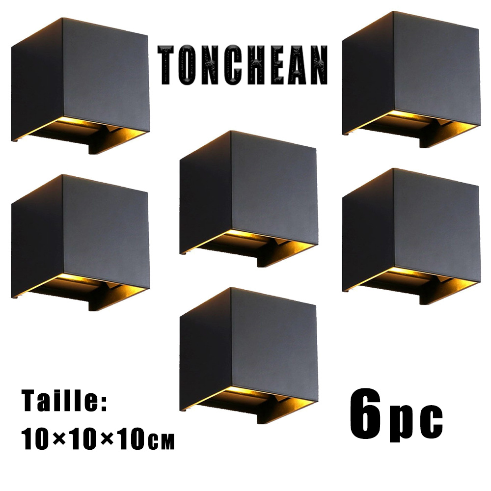 Apliques Cuadrados Lámpara de Pared LED de 12 W con Ángulo de Haz Ajustable 3000 K Lámpara de Pared Moderna Iluminación de Pared Exterior Impermeable IP65 en Negro Lámparas de Pared Cuadradas, Blanco Cálido -[Clase de eficiencia energética A]- - details 5